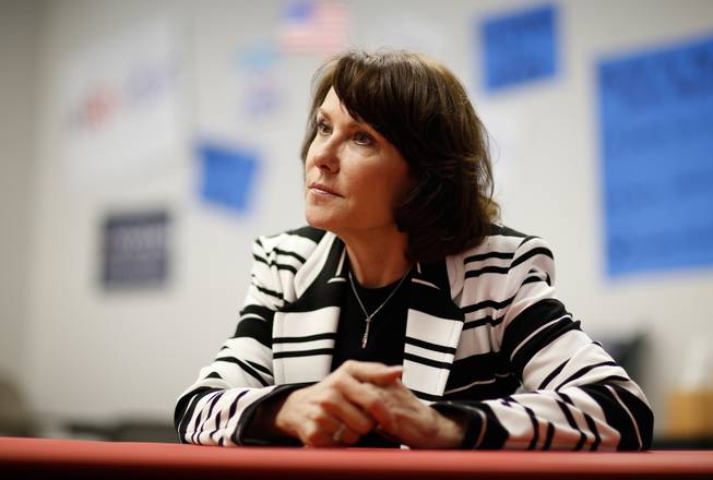 Jacky Rosen, Democratic candidate for Nevada's third congressional district, speaks with The Associated Press on April 27, 2016, in Las Vegas.