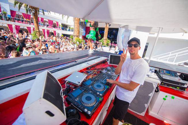 Jennifer Lopez hosts “Carnival Del Sol” at Drai’s Beach Club on Sunday, May 29, 2016, atop the Cromwell. DJ MAKJ is pictured here.