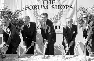 Groundbreaking ceremonies for the Forum Shops at Caesars Palace on Feb. 16, 1990, in Las Vegas.
