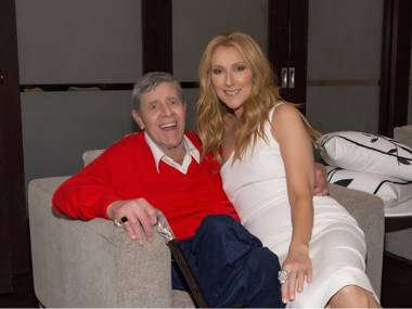 Celine Dion and Jerry Lewis on Wednesday, June 1, 2016, at Caesars Palace.