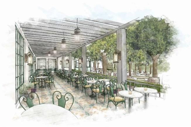 Design inspiration for an indoor-outdoor dining experience located off Park MGM’s lobby.