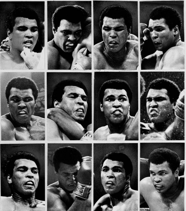 Muhammad Ali displayed these facial reactions during his heavyweight title bout against Leon Spinks at the Superdome in New Orleans, La., Sept. 16, 1978. (AP Photo)