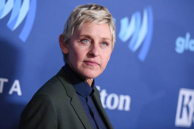 In this March 21, 2015, file photo, Ellen DeGeneres arrives at the 26th Annual GLAAD Media Awards held at the Beverly Hilton Hotel, in Beverly Hills, Calif.