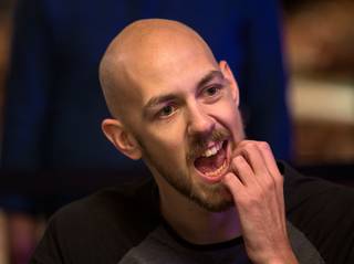 Stephen Chidwick watches the play during the World Series of Poker $10,000 buy-in tournament at the Rio All-Suites Hotel and Casino loaded with many well known players on Tuesday, June 14, 2016.