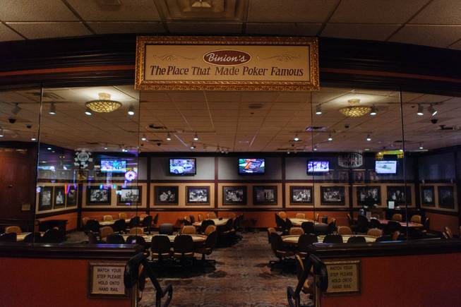 Binion’s Hall of Fame Poker Room on Tuesday, June 14, ...