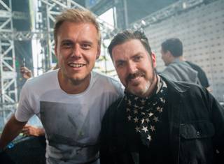 DJ Armin Van Buuren and Insomniac CEO and founder Pasquale Rotella attend Night 2 of the Electric Daisy Carnival on Saturday, June 18, 2016, at Las Vegas Motor Speedway. Insomniac oversees the EDC festivals.