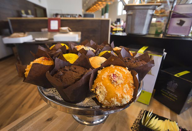 Fresh muffins from Chef Flemming's BakeShop are displayed during the official opening of the Seasons Market at Lake Las Vegas in Henderson Tuesday, June 21, 2016. The neighborhood grocery store and specialty market is located in MonteLago Village.