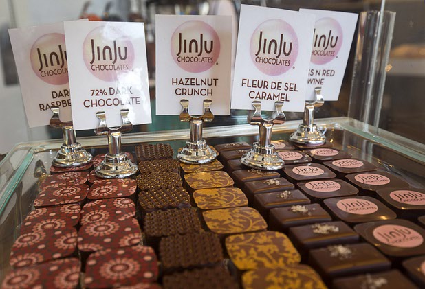 Vegas-based Junju chocolates are displayed during the official opening of the Seasons Market at Lake Las Vegas in Henderson Tuesday, June 21, 2016. The neighborhood grocery store and specialty market is located in MonteLago Village.