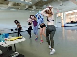Cast members of Cherry Boom Boom at the Tropicana rehearse at Nevada Ballet Theatre studios in Summerlin.
