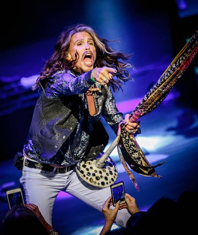 Steven Tyler performs July 2, 2016, during the opening night of the "Out on a Limb" tour at the Venetian Theater.