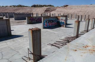 A look at the Spanish View Tower site, an abandoned, 15-acre, partially built property in southwest Las Vegas on July 7, 2016.
