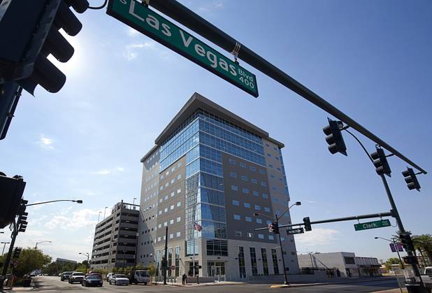 A view of the Federal Justice Tower in downtown Las Vegas, Thursday, Aug. 18, 2016. The building will provide office space for multiple components of U.S. Immigration and Customs Enforcement, the U.S. Attorneys Office for the District of Nevada, the Federal Protective Service and the Department of Labors Office of the Inspector General.