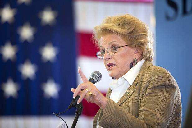 Las Vegas Mayor Carolyn Goodman speaks during an opening ceremony for the Federal Justice Tower, a new office building in downtown Las Vegas, Thursday, Aug. 18, 2016. The building will provide office space for multiple components of U.S. Immigration and Customs Enforcement, the U.S. Attorneys Office for the District of Nevada, the Federal Protective Service and the Department of Labors Office of the Inspector General.