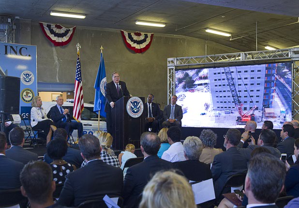 Daniel Bogden, U.S. Attorney for the District of Nevada, speaks during an opening ceremony for the Federal Justice Tower, a new office building in downtown Las Vegas, Thursday, Aug. 18, 2016. The building will provide office space for multiple components of U.S. Immigration and Customs Enforcement, the U.S. Attorneys Office for the District of Nevada, the Federal Protective Service and the Department of Labors Office of the Inspector General.