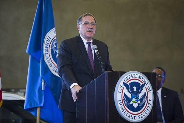 Daniel Bogden, U.S. Attorney for the District of Nevada, speaks during an opening ceremony for the Federal Justice Tower, a new office building in downtown Las Vegas, Thursday, Aug. 18, 2016. The building will provide office space for multiple components of U.S. Immigration and Customs Enforcement, the U.S. Attorneys Office for the District of Nevada, the Federal Protective Service and the Department of Labors Office of the Inspector General.