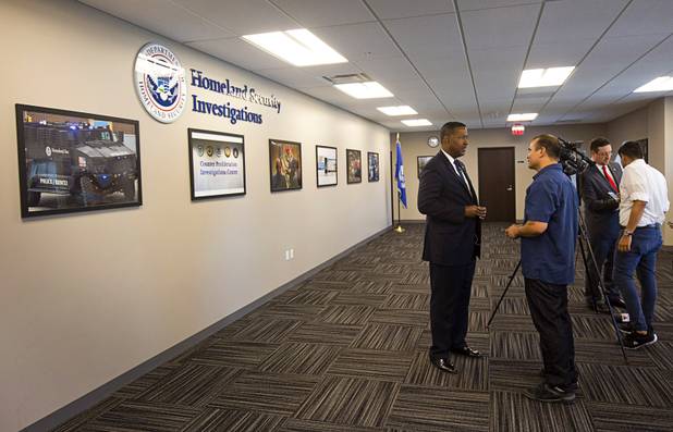 Peter Edge, executive associate director for Homeland Security Investigations, prepares for an interview in the Federal Justice Tower, a new office building in downtown Las Vegas, Thursday, Aug. 18, 2016. The building will provide office space for multiple components of U.S. Immigration and Customs Enforcement, the U.S. Attorneys Office for the District of Nevada, the Federal Protective Service and the Department of Labors Office of the Inspector General.