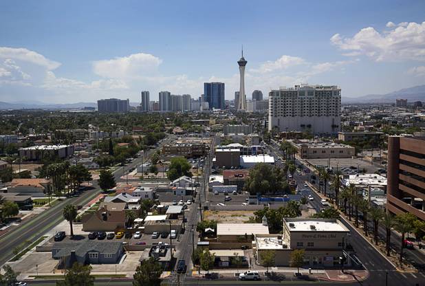 A view looking southbound from the Federal Justice Tower, a new office building in downtown Las Vegas, Thursday, Aug. 18, 2016. The building will provide office space for multiple components of U.S. Immigration and Customs Enforcement, the U.S. Attorneys Office for the District of Nevada, the Federal Protective Service and the Department of Labors Office of the Inspector General.