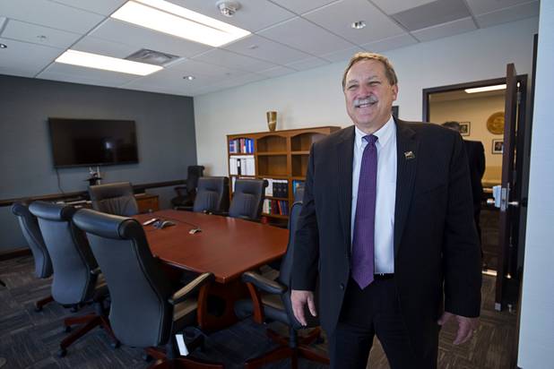 Daniel Bogden, U.S. Attorney for the District of Nevada, stands in a conference room which is connected to his office in the Federal Justice Tower, a new office building in downtown Las Vegas, Thursday, Aug. 18, 2016. The building will provide office space for multiple components of U.S. Immigration and Customs Enforcement, the U.S. Attorneys Office for the District of Nevada, the Federal Protective Service and the Department of Labors Office of the Inspector General.