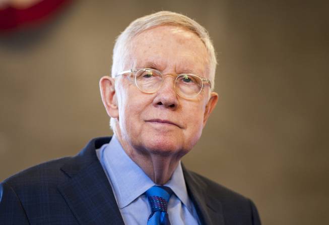 Sen. Harry Reid (D-Nev.) attends the ribbon-cutting ceremony for the new 158,000 square-foot Federal Justice Tower at 501 Las Vegas Blvd. South in Las Vegas on Thursday, Aug. 18, 2016. The new building houses the executive offices of multiple components of U.S Immigration and Customs Enforcement, including Homeland Security Investigations, Enforcement and Removal Operations and the agency's Office of the Chief Counsel; the U.S. Attorney's Office for the District of Nevada; the Federal Protective Service; and the Department of Labor's Office of the Inspector General.