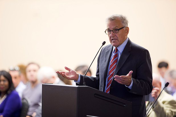 Businessman Ed Uehling speaks during a public comment portion of a Southern Nevada Tourism Infrastructure Committee meeting at UNLV Thursday, Aug. 25, 2016.
