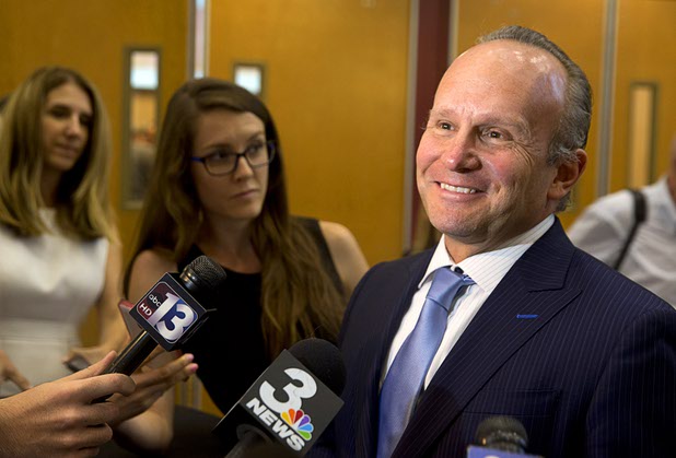 Andy Abboud, senior vice president of Government Relations and Community Development for the Venetian and the Las Vegas Sands, talks with reporters after a presentation at the Southern Nevada Tourism Infrastructure Committee meeting at UNLV Thursday, Aug. 25, 2016.