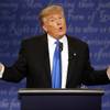 Republican presidential nominee Donald Trump speaks to Democratic presidential nominee Hillary Clinton during the presidential debate at Hofstra University in Hempstead, N.Y., Monday, Sept. 26, 2016. (AP Photo/Patrick Semansky)