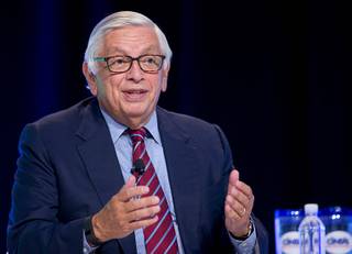 Former NBA Commissioner David Stern responds to a question during the Global Gaming Expo (G2E) convention at the Sands Expo and Convention Center Thursday, Sept. 29, 2016.