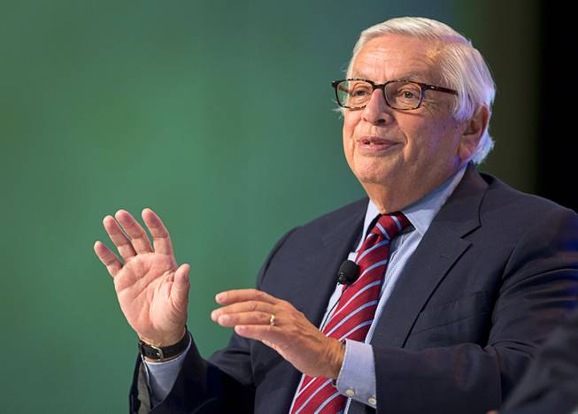 Former NBA Commissioner David Stern speaks during the Global Gaming Expo (G2E) convention at the Sands Expo and Convention Center Thursday, Sept. 29, 2016. 