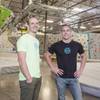 John Wilder and Andy Raether, owners of Origin Climbing & Fitness (the largest indoor rock climbing gym in Las Vegas) pose for a photo inside the recreational facilities, Tuesday, Oct. 18, 2016.