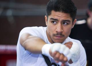 WBO welterweight champion Jessie Vargas shadow boxes at Top Rank Gym Monday, Oct. 31, 2016. Vargas, of Las Vegas and a Palo Verde High School graduate, will defend his title against Manny Pacquiao of the Philippines at the Thomas & Mack Center of Saturday.