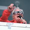 In this July 21, 1989, file photo, Chicago Cubs' broadcaster Harry Caray sings "Take Me Out To The Ballgame" during the seventh inning stretch at Chicago's Wrigley Field.
