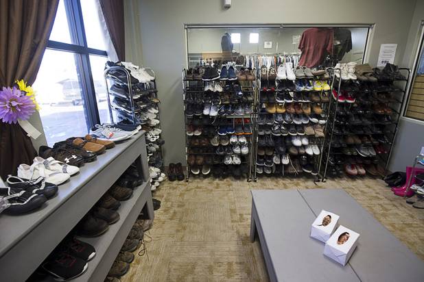 Shoes are shown in Betty's Boutique at Project 150 Thursday, Nov. 10, 2016. The nonprofit was created to help homeless, displaced and disadvantaged High School students.