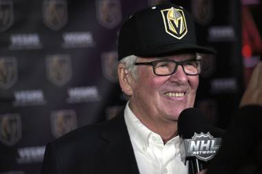 Owner Bill Foley speaks at the unveiling of the name of the newest NHL team, the Vegas Golden Knights, Tuesday, Nov. 22, 2016, at Toshiba Plaza.