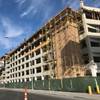 MGM Resorts' parking garage behind the Excalibur is about 75 percent complete and should be done next spring. It will serve T-Mobile Arena and the Park Theater.