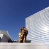 The MGM lion is seen in front of the 23-story hotel during a preview tour of the MGM National Harbor, Friday, Dec. 2, 2016 in Oxon Hill, Md.