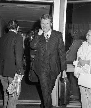 Harry Reid arriving at McCarran Airport, circa 1978.
