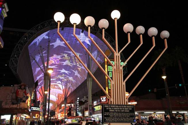 The lighting of the Grand Menorah is an annual tradition on Fremont Street.