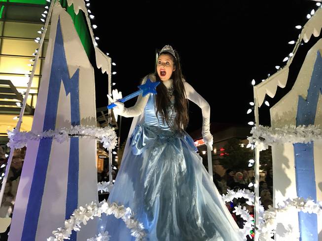 A snowflake princess in Downtown Summerlin's holiday parade.