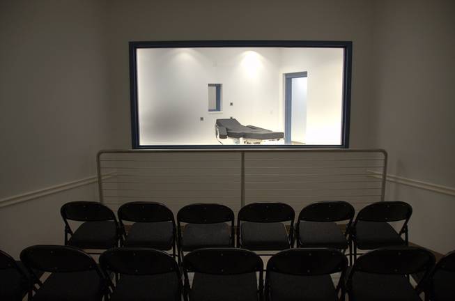 The viewing room looks into the execution chamber at Ely State Prison, Nov. 10, 2016. Nevada hasn't carried out an execution since 2006.