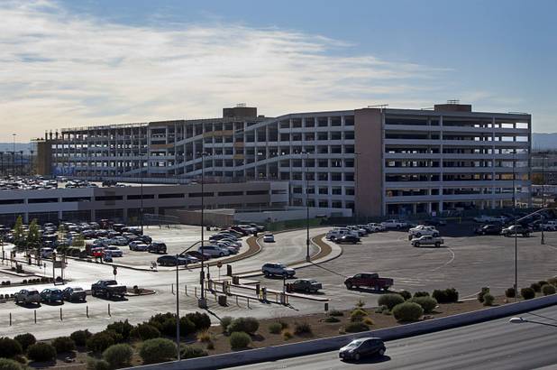 A view of a MGM Resorts parking garage under construction near I-15 and Tropicana Avenue Tuesday, Dec. 20, 2016.