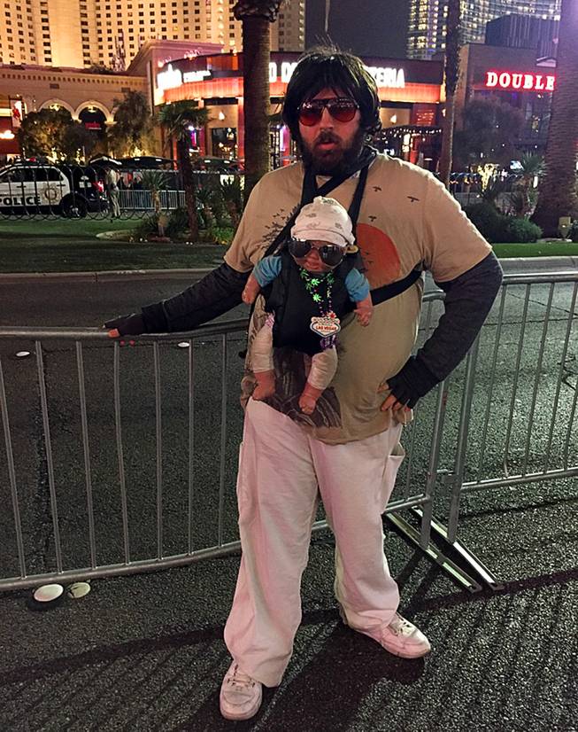 Las Vegas Strip busker Michael Hopkins, dressed as Alan from "The Hangover," said New Year's Eve is one of the most lucrative nights.