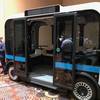 The Olli, a driverless shuttle, is on display at Mandalay Bay during the GO-NV Summit, presented by the Nevada Center for Advanced Mobility on Tuesday, Jan. 4, 2016.
