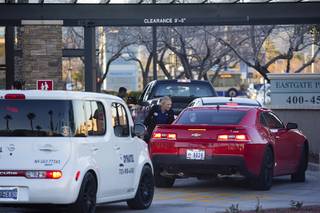 Cars line up in the drive-through during the grand opening of the Chick-fil-A restaurant at Stephanie and Warm Springs Road in Henderson Thursday, Jan. 26, 2017. Two Chick-fil-A restaurants opened in Henderson Thursday.
