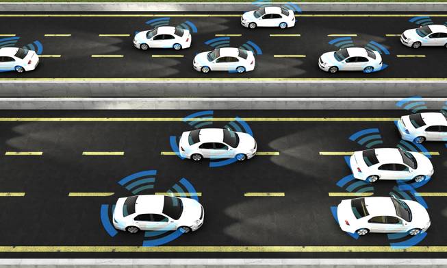 In the not-so-distant future, driverless cars might talk to each other to stay optimally safe and efficient on the road.