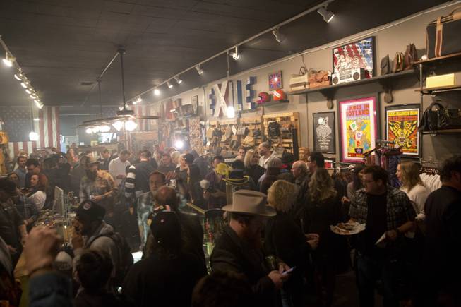 A large turn out of guests are seen during an event celebrating the collaboration between Willie's Reserve and Redwood Cultivation at Exhile in downtown Las Vegas, Tuesday Jan. 31, 2017.