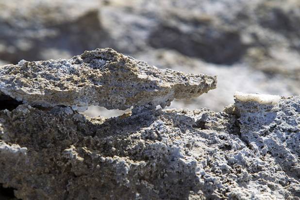 Waste salt is shown during a tour of the Silver Peak lithium mine near Tonopah, Nev. Monday, Jan. 30, 2017.