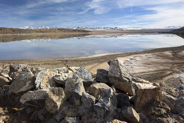 during a tour of the Silver Peak lithium mine near Tonopah, Nev. Monday, Jan. 30, 2017.