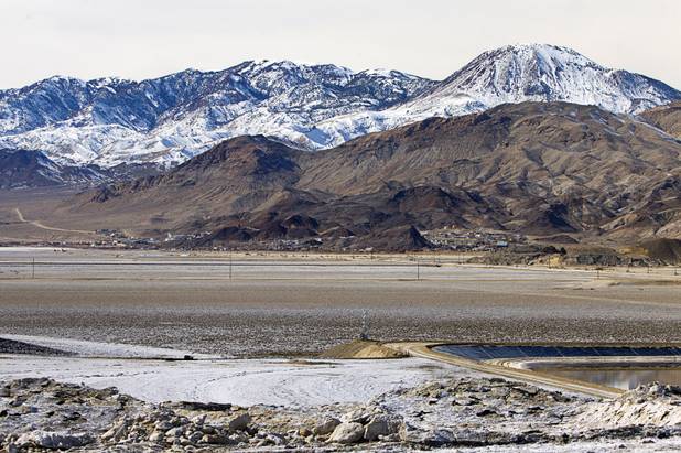 A view of the town of Silver Peak during a tour of the Silver Peak lithium mine near Tonopah, Nev. Monday, Jan. 30, 2017.