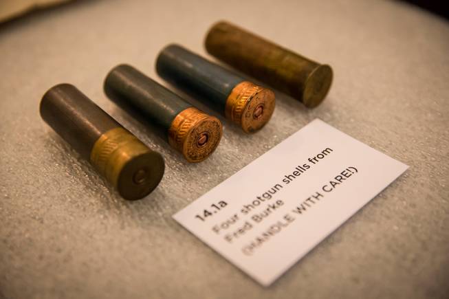 Various artifacts have been added to the St. Valentine's Day Massacre exhibit at the Mob Museum, Friday, Feb. 10, 2017. The artifacts are associated with the notorious 1929 gang slayings in Chicago.