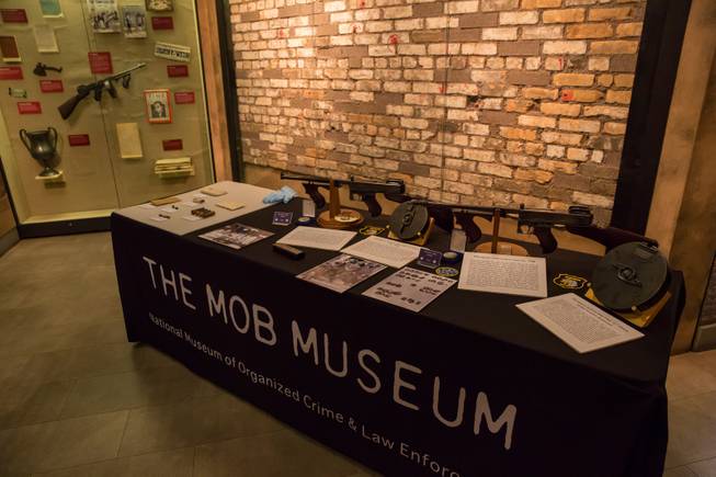 Various artifacts are added to the St. Valentine's Day Massacre exhibit at The Mob Museum, Friday Feb. 10, 2017. The artifacts were involved in the St. Valentine's Day Massacre in Chicago, 1929, and include various items such as bullets removed from the bodies of the victims and original coroner's documents.